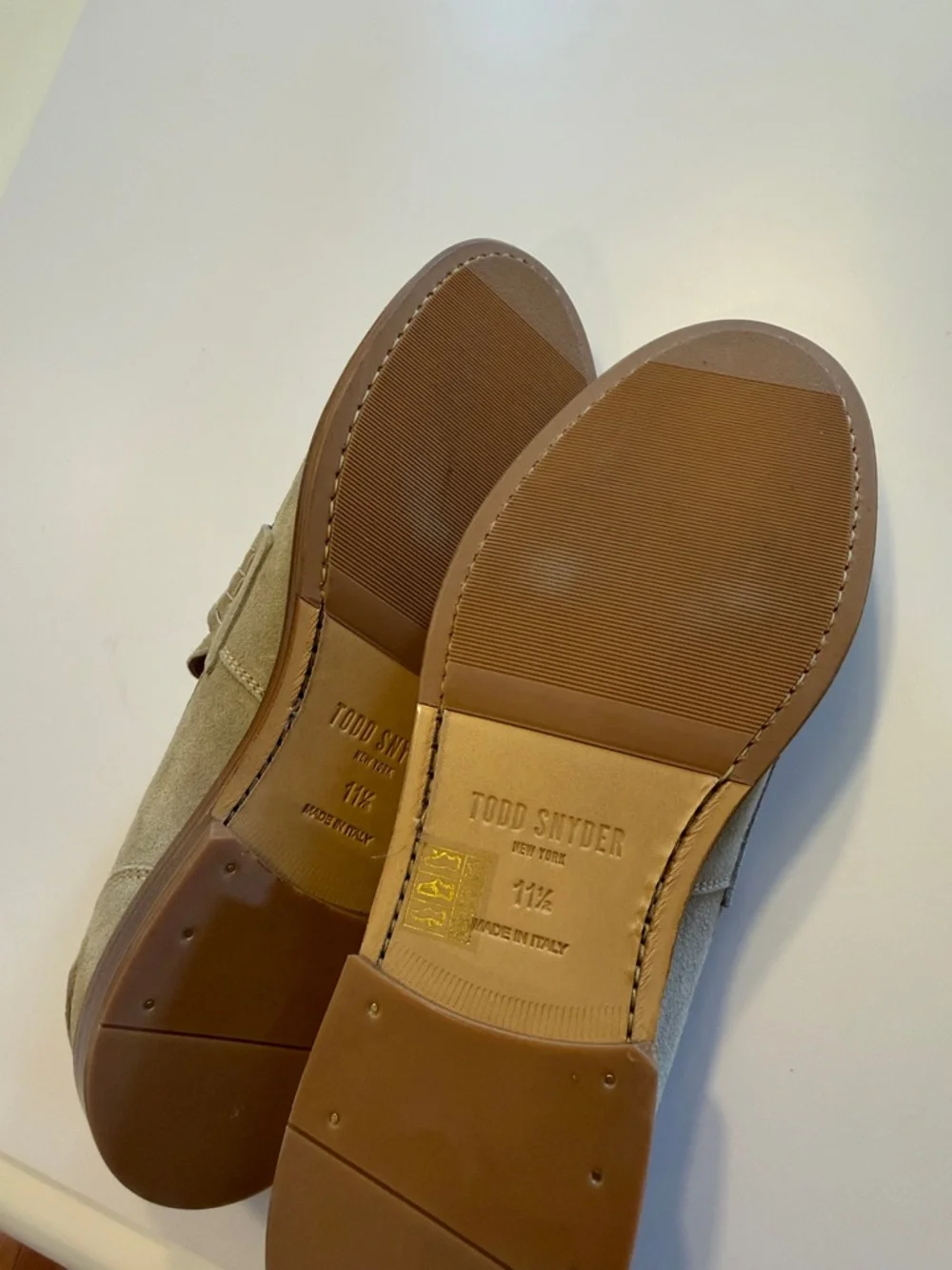 Todd Snyder Italian Suede Penny Loafers Sz 11.5. NWOB. Box41